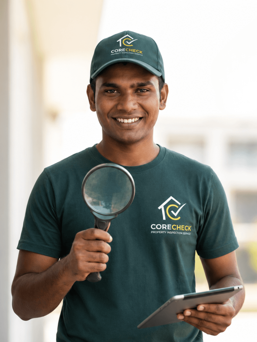 CoreCheck Lead Inspector Conducting Acoustic Sounding Tap Tests